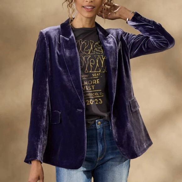 Sundance Silk Blend Velvet Blazer Jacket Size 4 - Picture 1 of 9